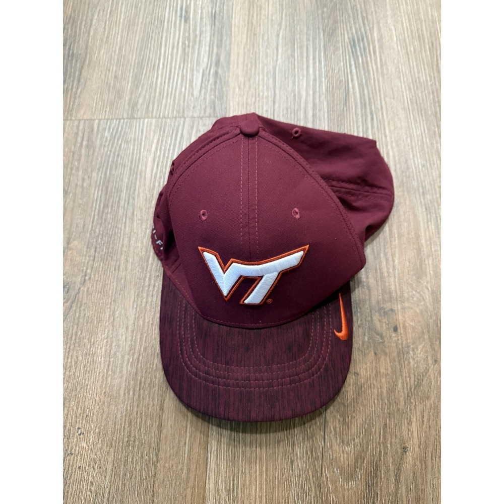 Nike Virginia Tech VT Hokies Hat Classic 99 Dri-Fit Maroon Burgundy Orange